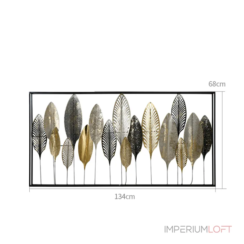 Дизайнерский настенный декор листья в рамке LaLume-KKK00196 от ImperiumLoft