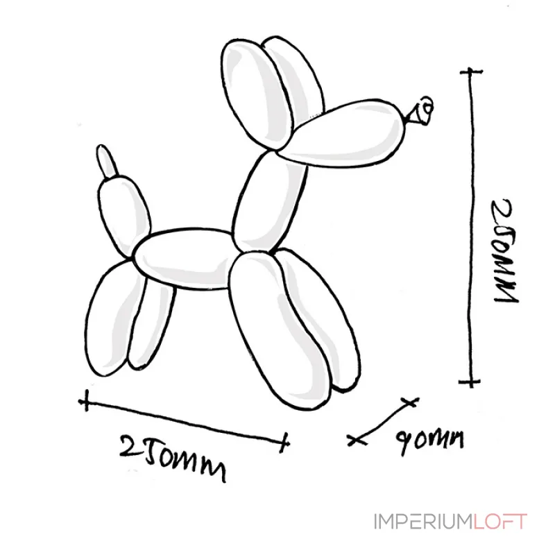 Дизайнерская скульптура собаки LaLume-SKT00169  от ImperiumLoft