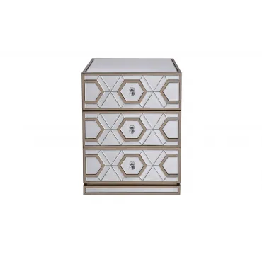 Тумбочка зеркальная с ящиками KFG044