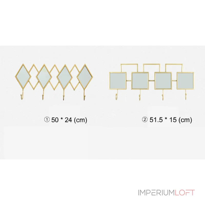 Дизайнерская вешалка зеркало в прихожую LaLume-KKK00109 от ImperiumLoft