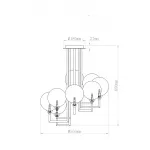 Люстра на штанге K2KG01P-8G