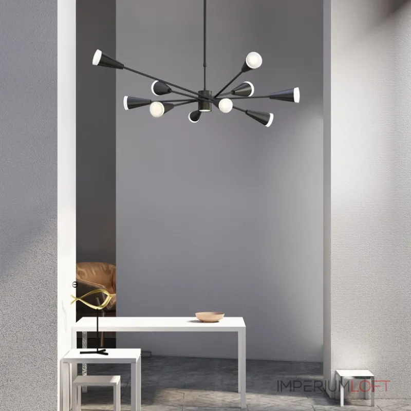 Люстра на штанге MILTON 12 Черный