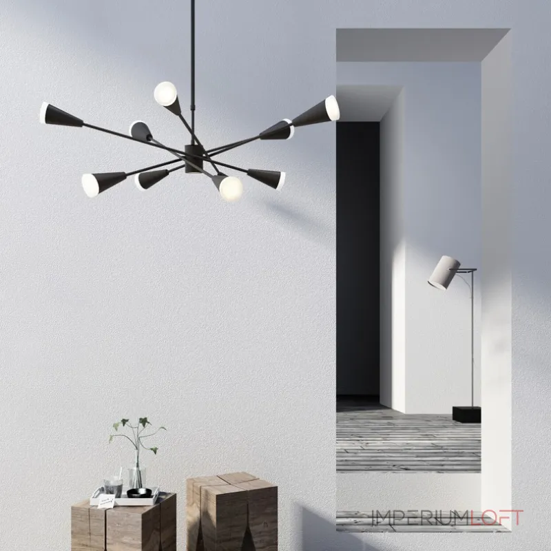 Люстра на штанге MILTON 12 Черный