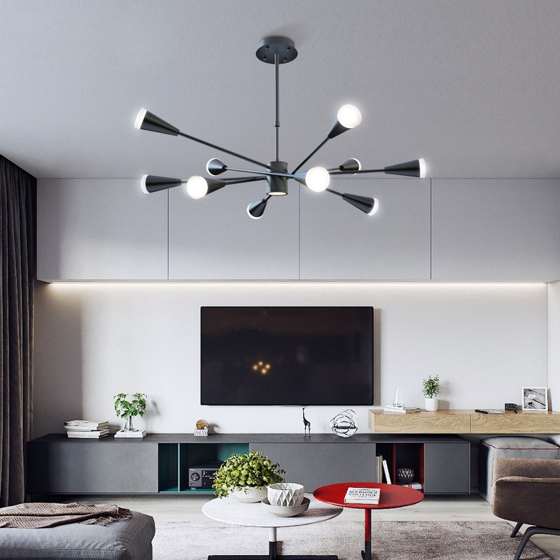 Люстра на штанге MILTON 12 Черный