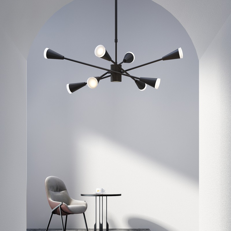 Люстра на штанге MILTON 12 Черный