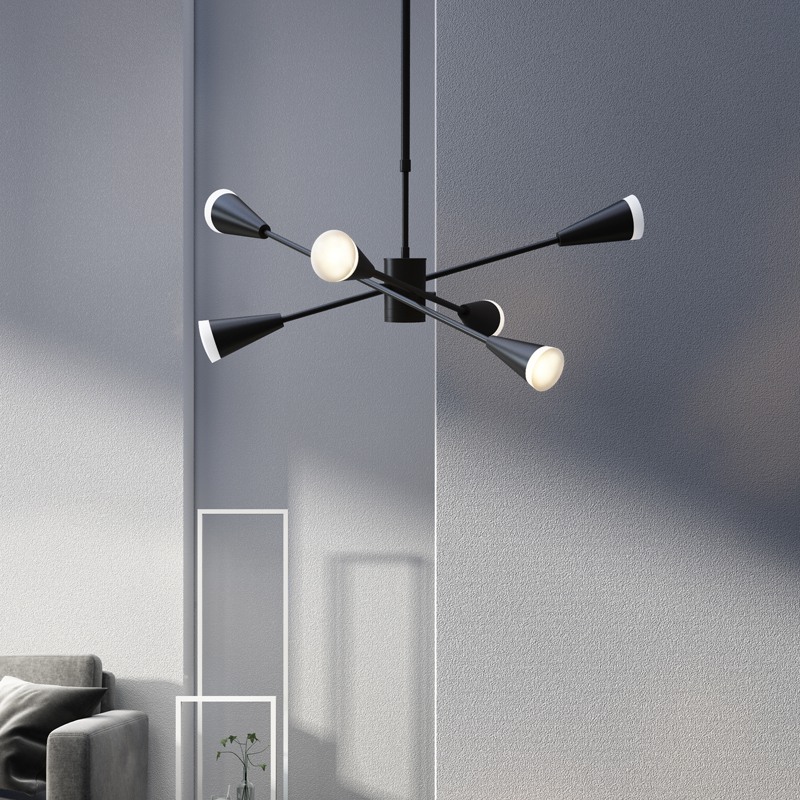 Люстра на штанге MILTON 12 Черный