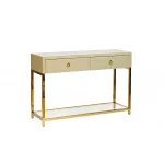 Консоль со стеклянной бежевой столешницей KFC762E7 от ImperiumLoft