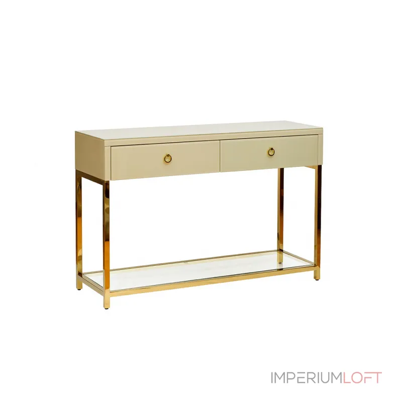 Консоль со стеклянной бежевой столешницей KFC762E7 от ImperiumLoft