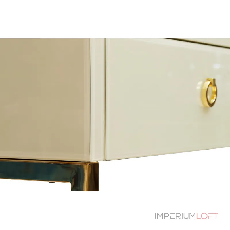 Консоль со стеклянной бежевой столешницей KFC762E7 от ImperiumLoft