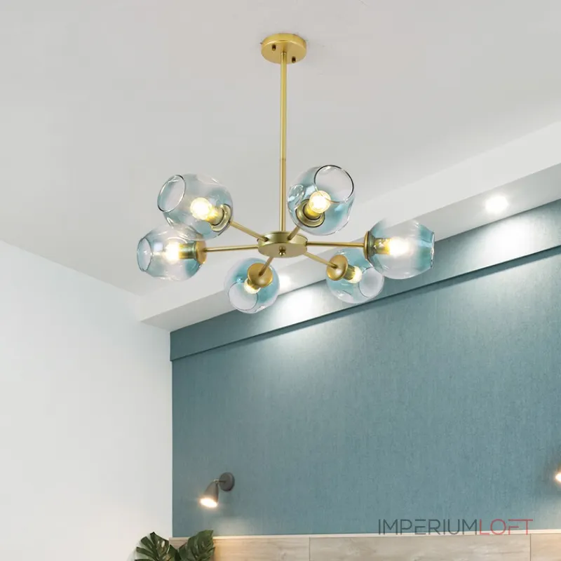 Люстра на штанге MARINE D104 12 lamps Black/Blue от ImperiumLoft