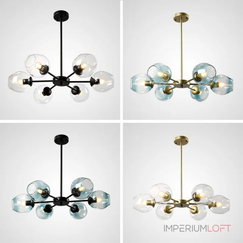 Люстра на штанге MARINE B 8 Black/Blue от ImperiumLoft