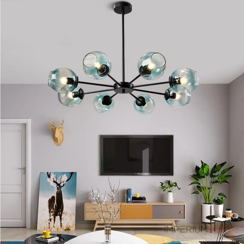 Люстра на штанге MARINE D104 12 lamps Black/Blue от ImperiumLoft