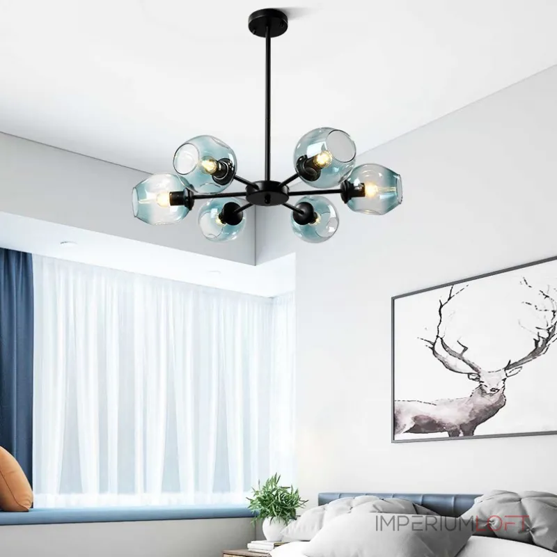 Люстра на штанге MARINE D104 12 lamps Black/Blue от ImperiumLoft