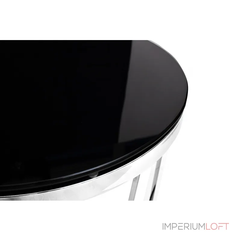 Столик из черного стекла круглый GY-ET7738 от ImperiumLOFT от ImperiumLoft