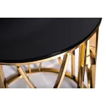 Столик журнальный с черным стеклом (золото) 13RXET3103-GOLD от ImperiumLoft