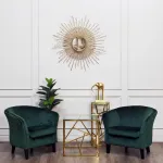 Столик журнальный высокий со стеклом 47ED-FS015GOLD от ImperiumLoft