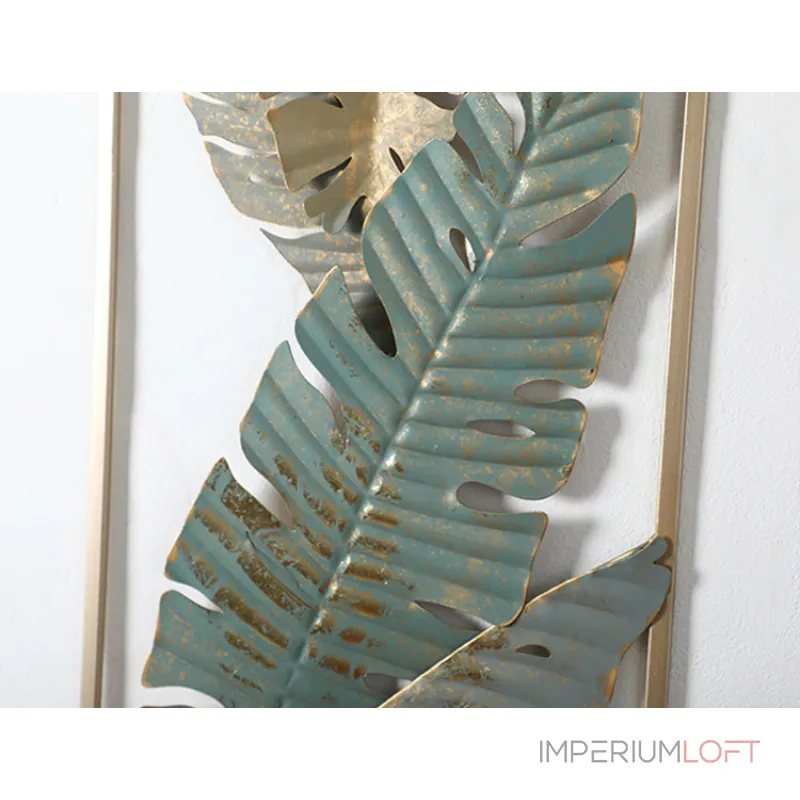 Дизайнерский настенный декор листья в рамке LaLume-KKK00123 от ImperiumLoft