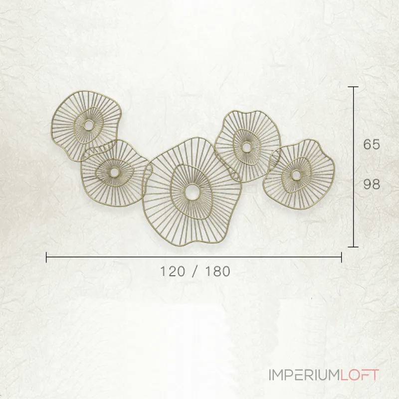 Дизайнерский настенный декор цветы LaLume-KKK00230 от ImperiumLoft