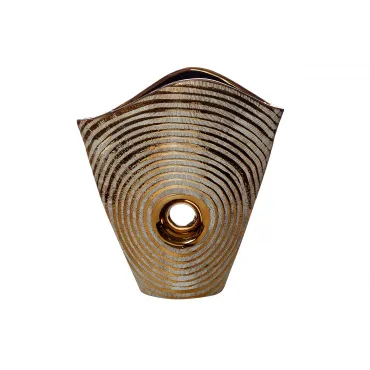 Ваза керамическая декоративная золотая 