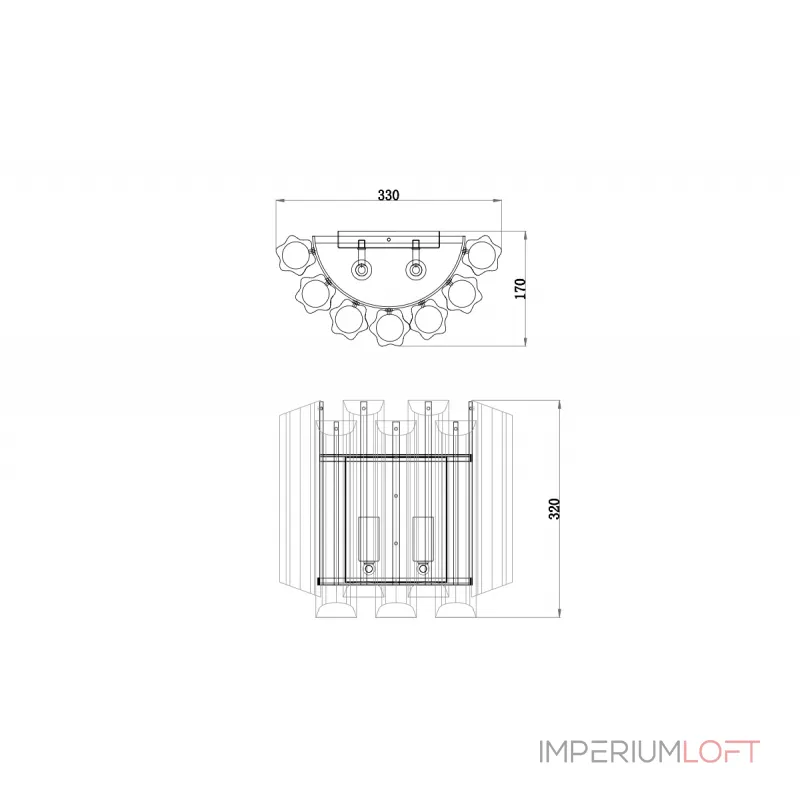 Бра из прозрачного стекла 20MB3451-2 от ImperiumLOFT от ImperiumLoft