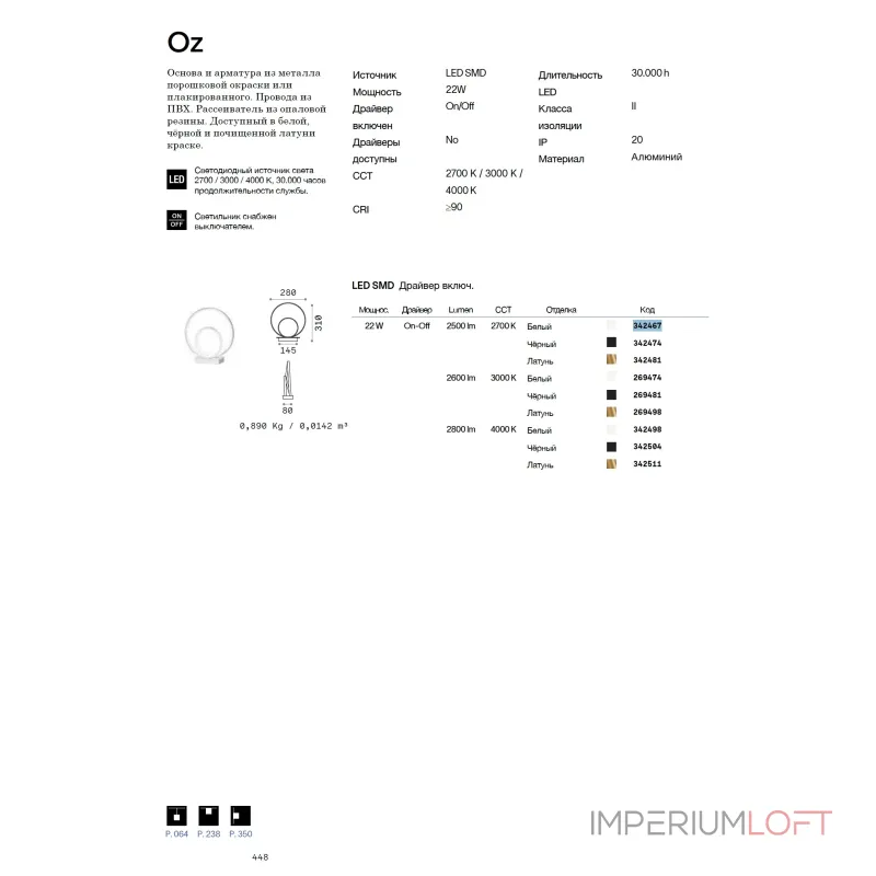 Настольная лампа Ideal Lux OZ 342511 от ImperiumLoft Настольная лампа Ideal Lux OZ 342511 от ImperiumLoft