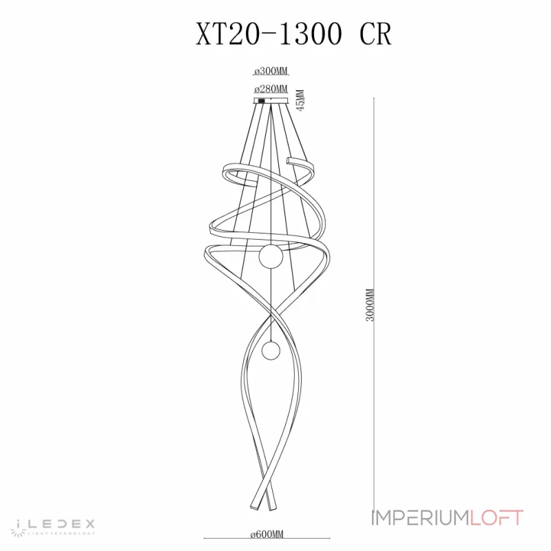 Подвесной светильник iLedex Axis XT20-1300 CR