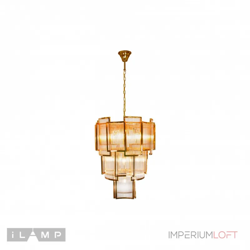 Подвесная люстра iLamp Tribeca MD0276-11C GOLD+CLEAR