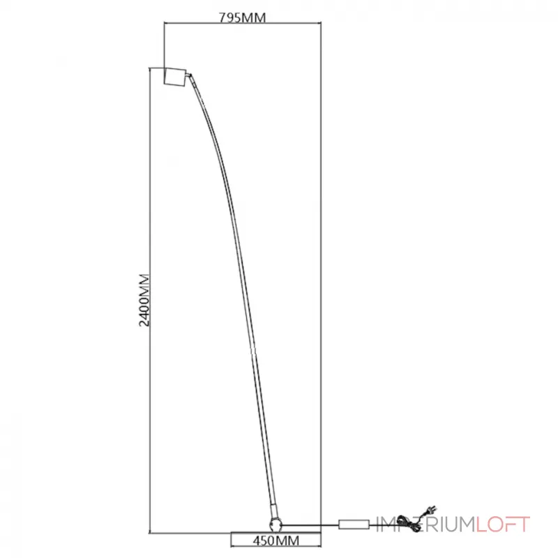 Торшер iLedex TANGO 3082F-1 BK от ImperiumLoft