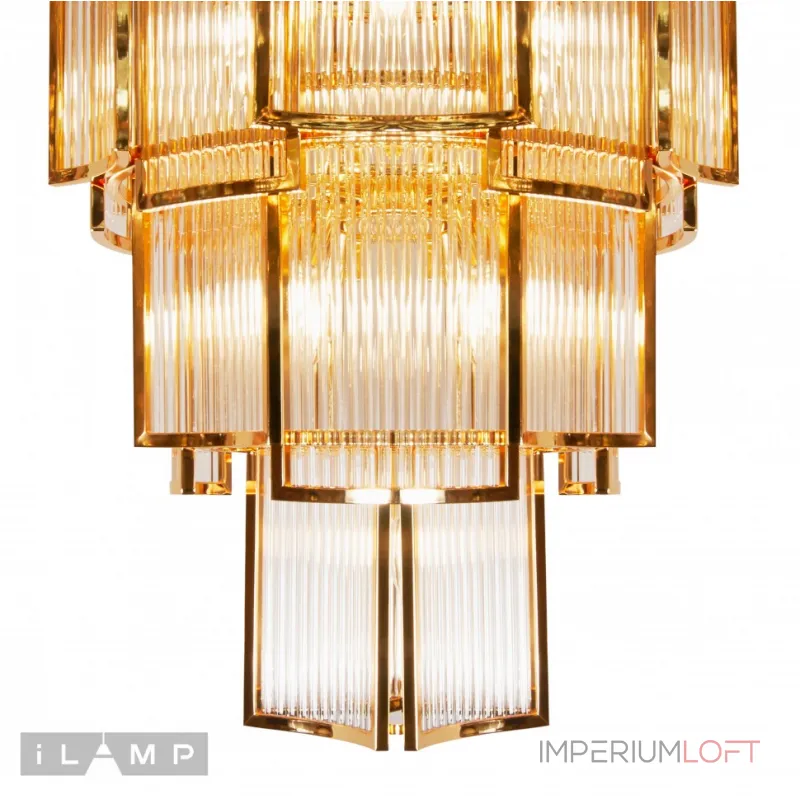 Подвесная люстра iLamp Tribeca MD0276-11C GOLD+CLEAR