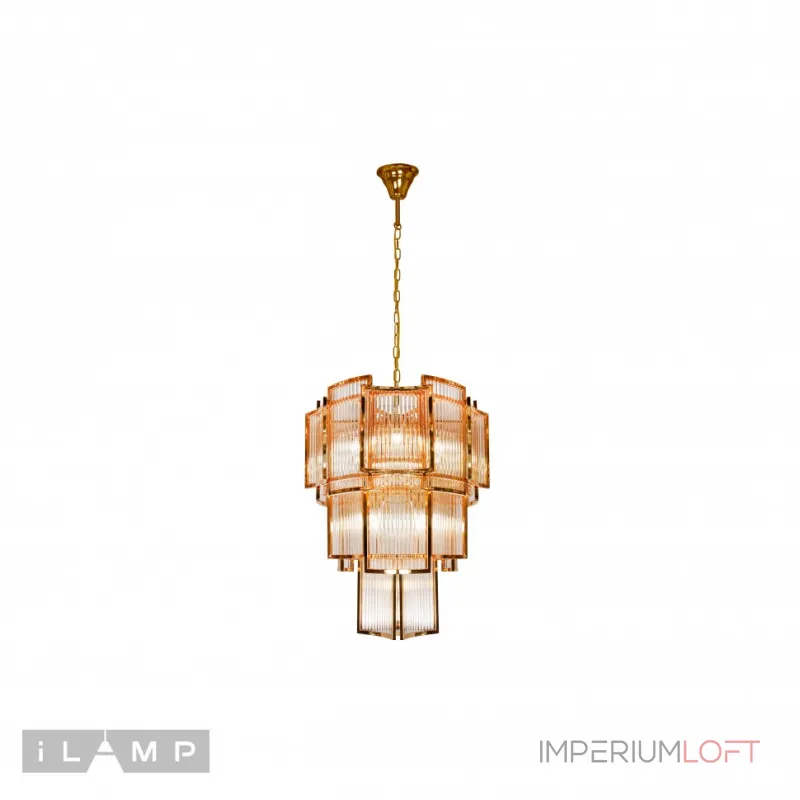 Подвесная люстра iLamp Tribeca MD0276-11C GOLD+CLEAR