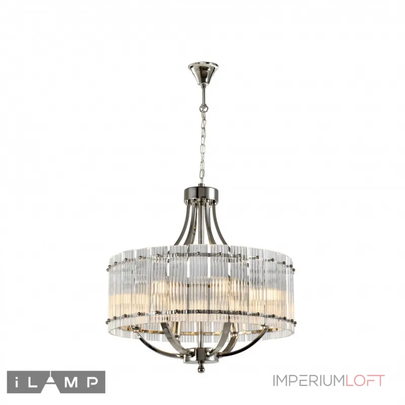 Подвесная люстра iLamp SILVERSTONE P9504-6 NICKEL Подвесная люстра iLamp SILVERSTONE P9504-6 NICKEL