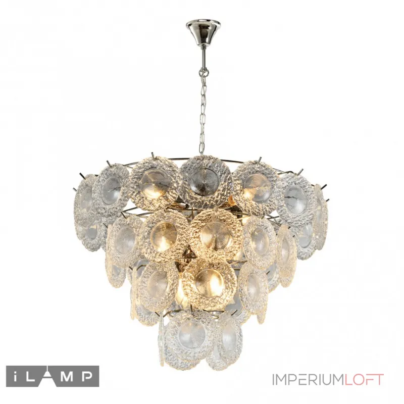 Подвесная люстра iLamp ROCKFELLER P2549-12 NICKEL
