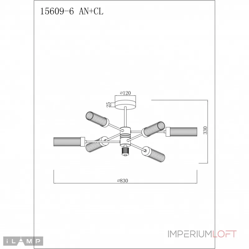 Светильник потолочный iLamp Evolution 15609-6 AN+CL от ImperiumLoft Светильник потолочный iLamp Evolution 15609-6 AN+CL от ImperiumLoft
