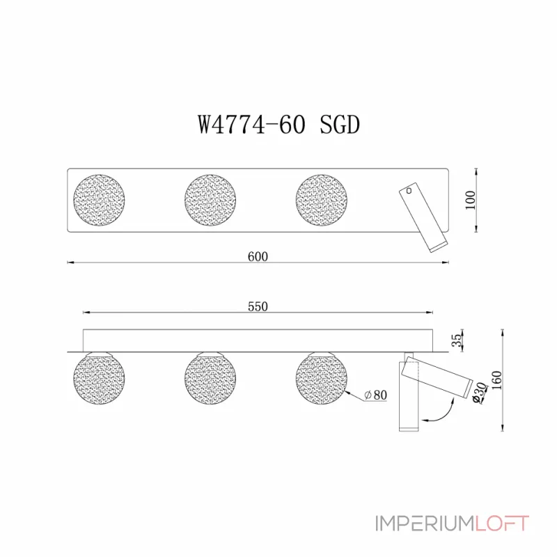 Светильник настенный iLEDEX Telescope W4774-60 SGD от ImperiumLoft