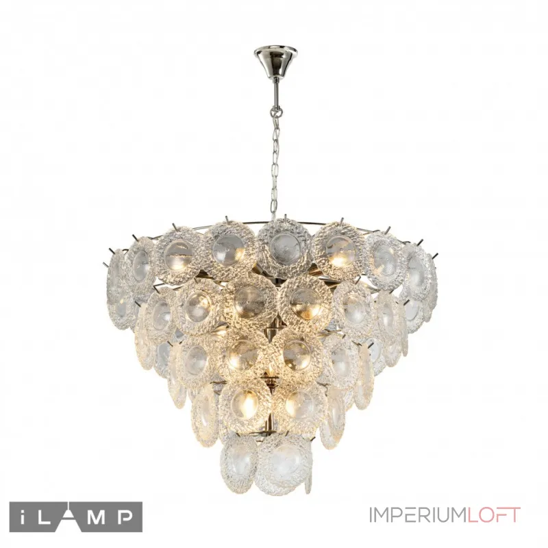 Подвесная люстра iLamp ROCKFELLER P2549-18 NICKEL