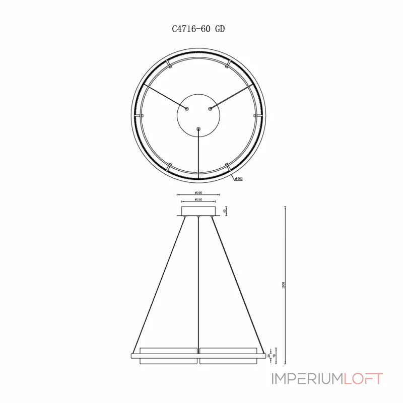 Подвесная люстра iLEDEX Meridian C4716-60 GD Подвесная люстра iLEDEX Meridian C4716-60 GD