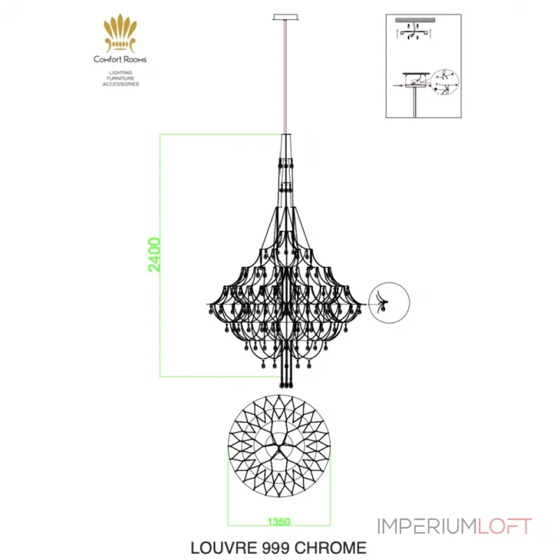 Подвесная люстра iLedex LOUVRE 999 CR от ImperiumLoft Подвесная люстра iLedex LOUVRE 999 CR от ImperiumLoft