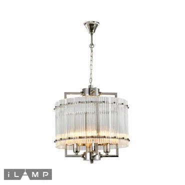 Подвесная люстра iLamp SILVERSTONE P9503-4 NICKEL Подвесная люстра iLamp SILVERSTONE P9503-4 NICKEL