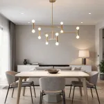 Люстра на штанге Atomium by LF Gold с модульными геометрическими плафонами от ImperiumLoft