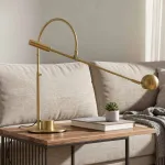 Настольная лампа Restoration Hardware ORBITER II desk lamp Brass с поворотным плафоном от ImperiumLoft
