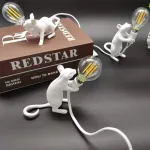 Настольная лампа Mouse Lying White с оригинальным оформлением в виде милой мышки от ImperiumLoft