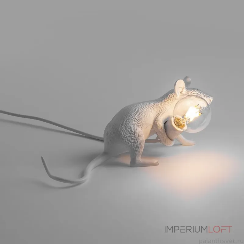 Настольная лампа Mouse Lying White с оригинальным оформлением в виде милой мышки от ImperiumLoft Настольная лампа Mouse Lying White с оригинальным оформлением в виде милой мышки от ImperiumLoft