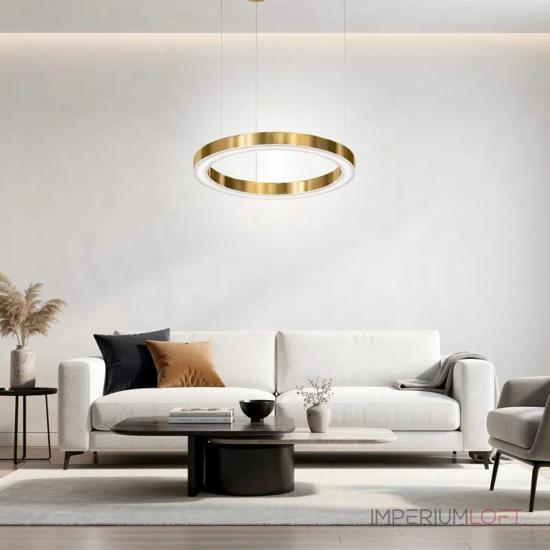 Подвесная люстра Light Ring Horizontal D120 Золотой с акриловым плафоном от ImperiumLoft Подвесная люстра Light Ring Horizontal D120 Золотой с акриловым плафоном от ImperiumLoft
