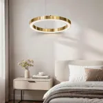 Подвесная люстра Light Ring Horizontal D120 Золотой с акриловым плафоном от ImperiumLoft