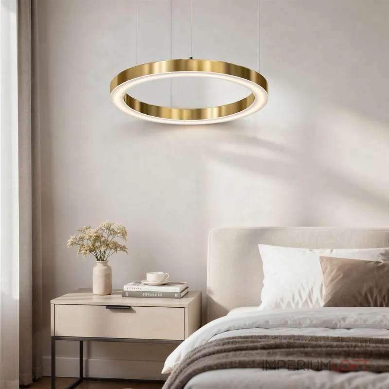 Подвесная люстра Light Ring Horizontal D120 Золотой с акриловым плафоном от ImperiumLoft Подвесная люстра Light Ring Horizontal D120 Золотой с акриловым плафоном от ImperiumLoft