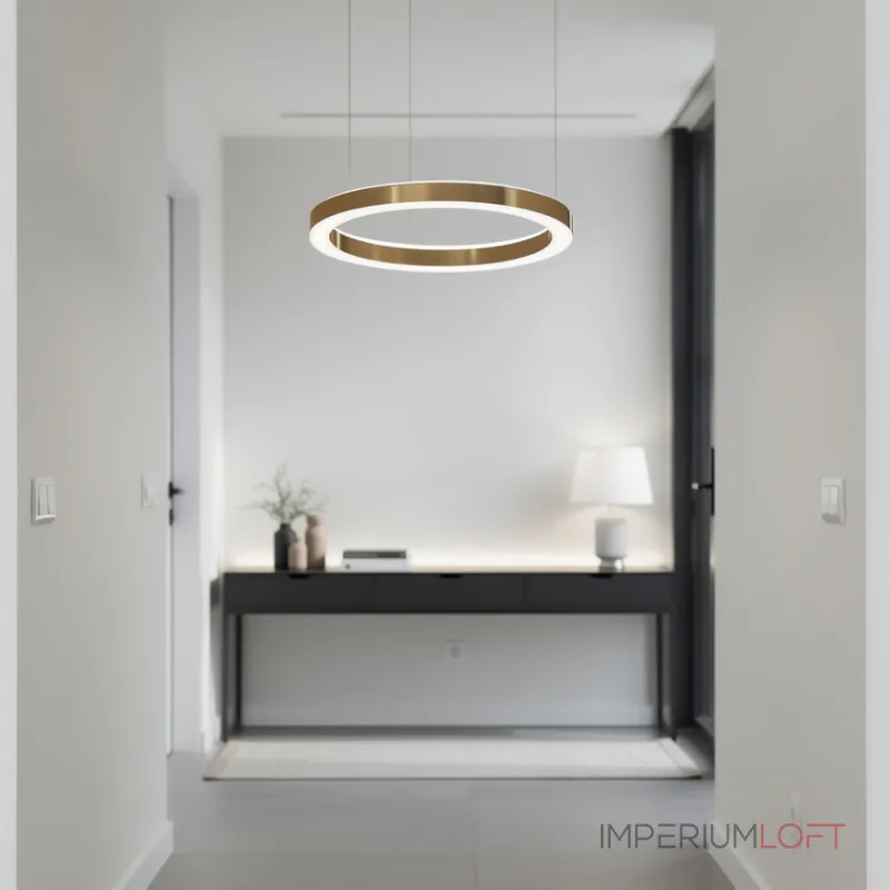 Подвесная люстра Light Ring Horizontal D120 Золотой с акриловым плафоном от ImperiumLoft Подвесная люстра Light Ring Horizontal D120 Золотой с акриловым плафоном от ImperiumLoft