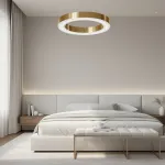 Подвесная люстра Light Ring Horizontal D50 Золотой с акриловым плафоном от ImperiumLoft