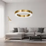 Подвесная люстра Light Ring Horizontal D50 Золотой с акриловым плафоном от ImperiumLoft