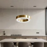 Подвесная люстра Light Ring Horizontal D30 Золотой с акриловым плафоном от ImperiumLoft