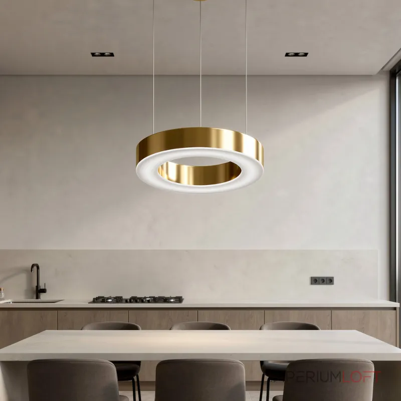 Подвесная люстра Light Ring Horizontal D30 Золотой с акриловым плафоном от ImperiumLoft